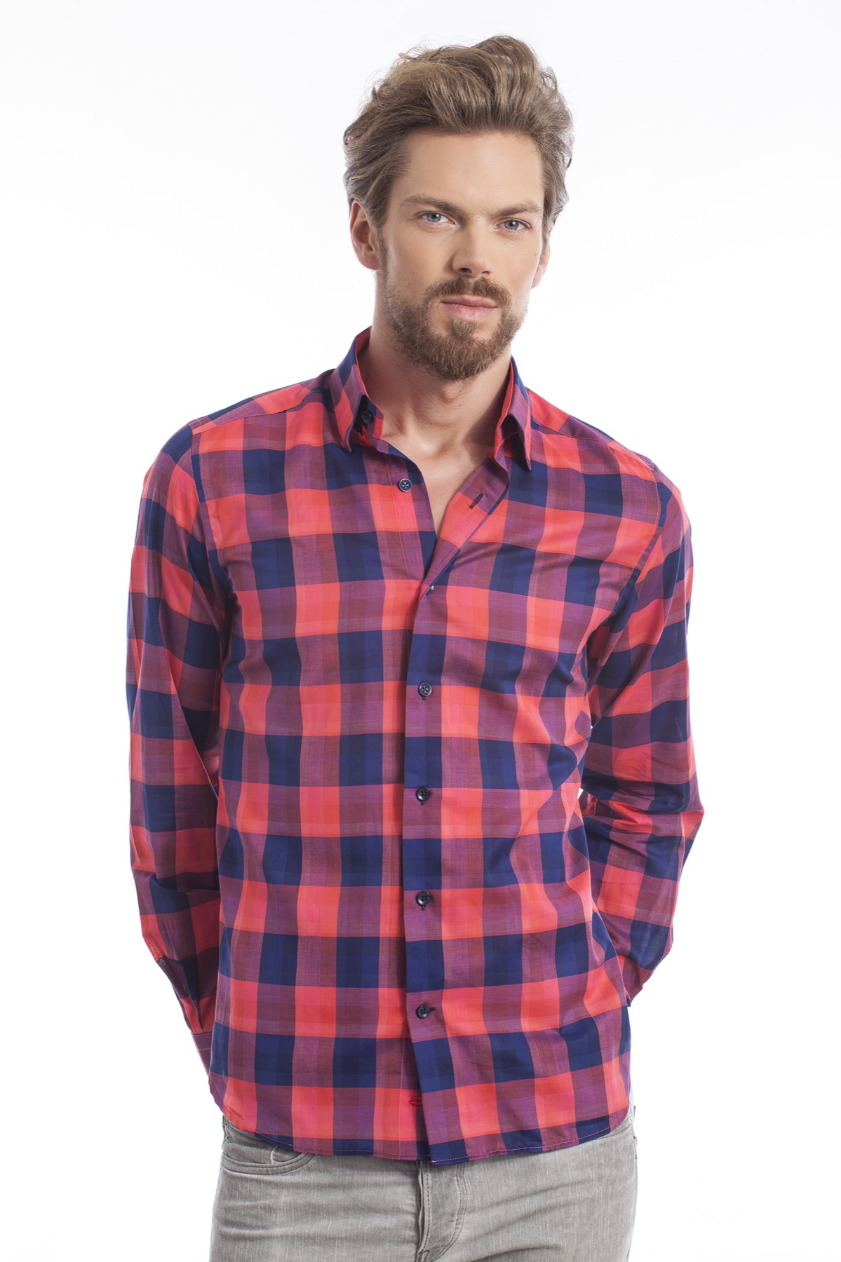 Kırmızı Ekose Erkek Gömlek