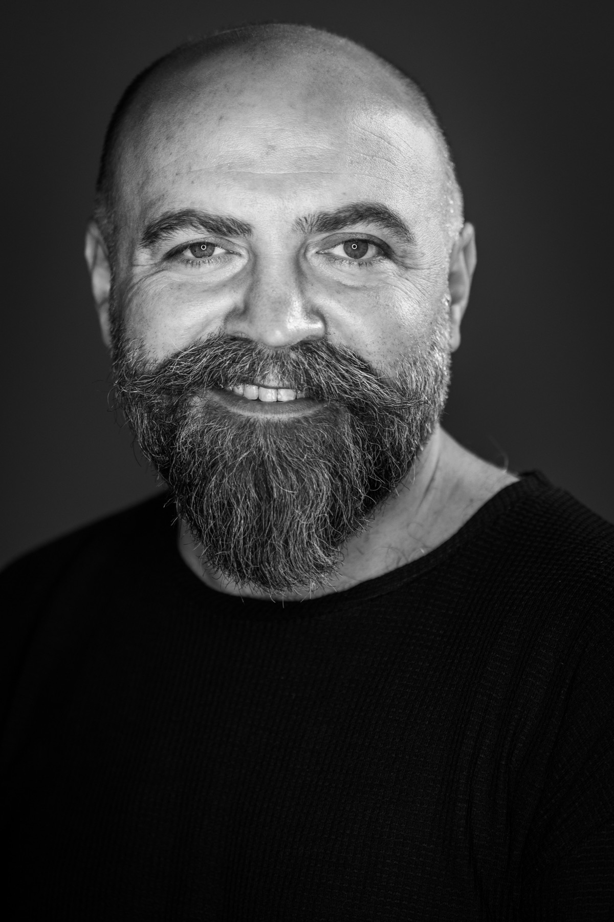 Sakallı Erkek Siyah Beyaz Headshot