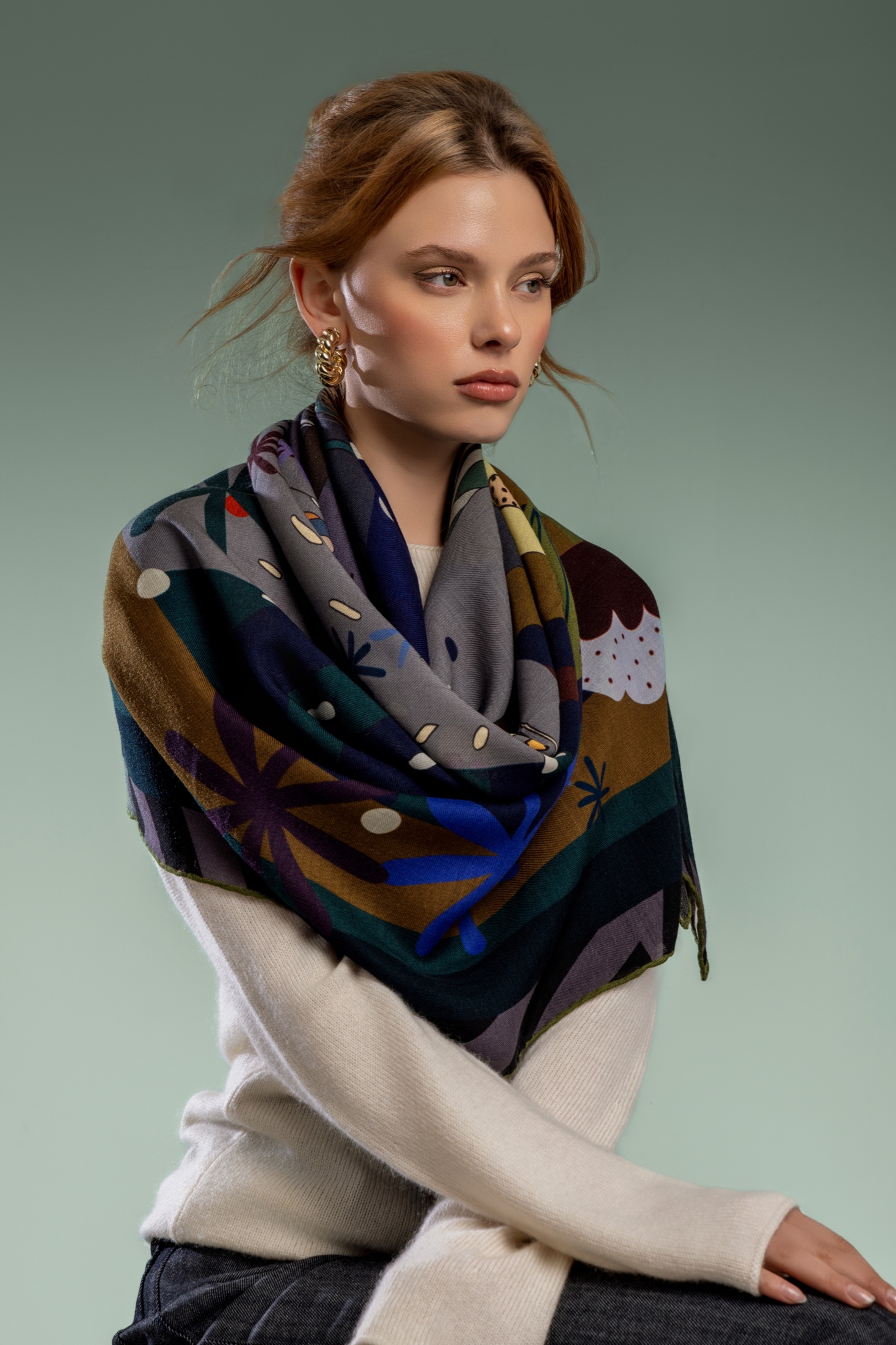 Eşarp editorial moda portresi 6